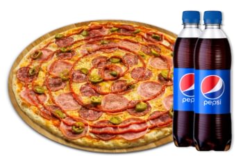 Aštrioji 42 cm + 2 gėrimai 0,5l