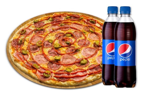 Aštrioji 42 cm + 2 gėrimai 0,5l